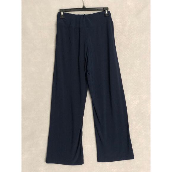 NY Collections Women's Petite Medium Pull-On Pants with Sash Navy NEW - Picture 3 of 6